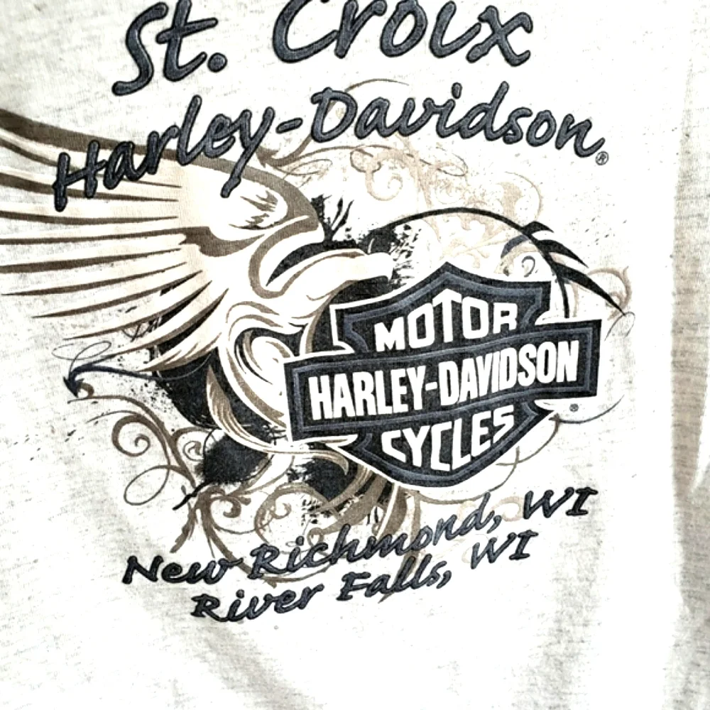 Harley Davidson Shirt Authentic  100% Cotton Elbow L - XL Heather Cream New - Picture 6 of 10